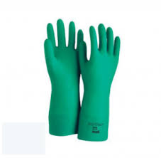 Găng tay cao su chống hóa chất, axid mầu xanh  - Malaysia